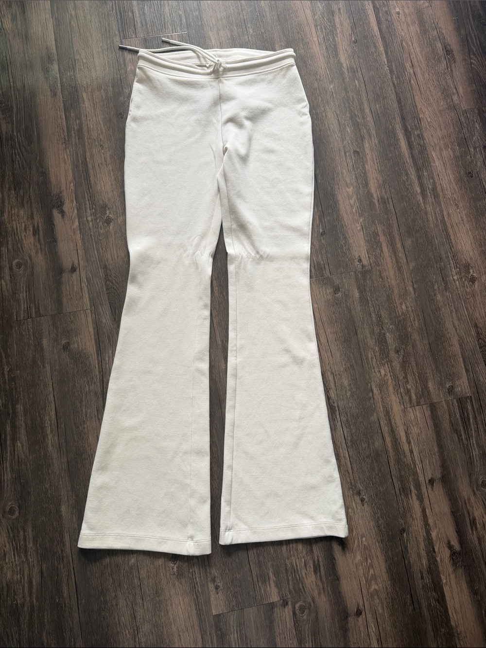 Zara Off-White Bootcut Flare Knit Pants